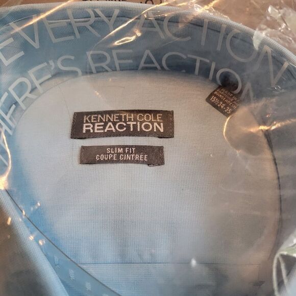 Kenneth Cole Reaction Slim Fit Solid Dress Shirt-LAKE-15.5-34/35 - Picture 3 of 5